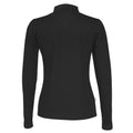 Black - Back - Cottover Womens-Ladies Pique Long-Sleeved Polo Shirt