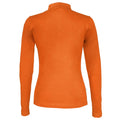 Orange - Back - Cottover Womens-Ladies Pique Long-Sleeved Polo Shirt