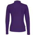 Purple - Back - Cottover Womens-Ladies Pique Long-Sleeved Polo Shirt