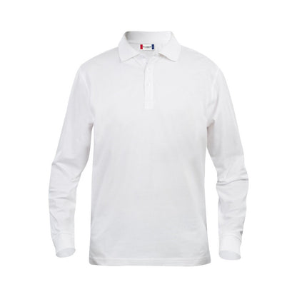 White - Front - Clique Mens Classic Lincoln Long-Sleeved Polo Shirt