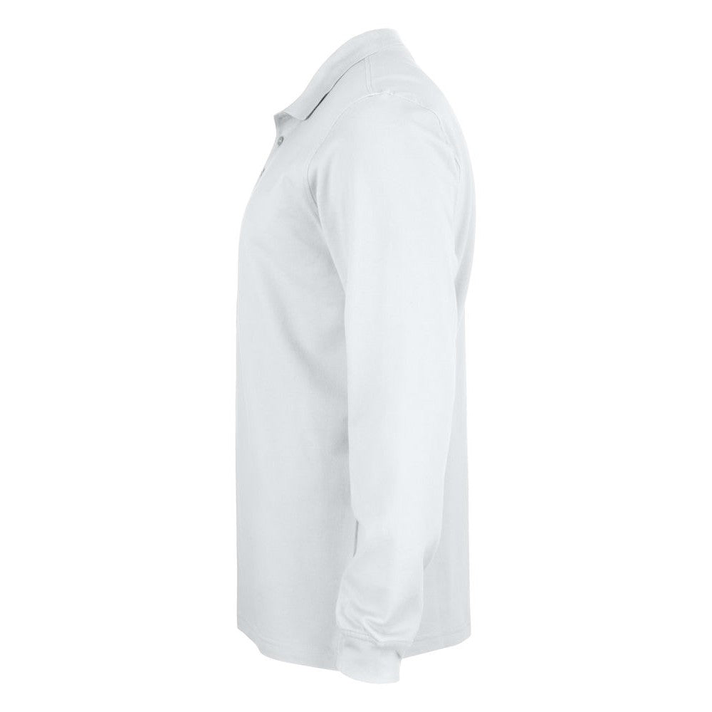 White - Lifestyle - Clique Mens Classic Lincoln Long-Sleeved Polo Shirt