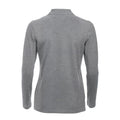 Grey Melange - Back - Clique Womens-Ladies Classic Marion Melange Long-Sleeved Polo Shirt