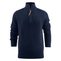 Navy - Front - Harvest Mens Flatwillow Knitted Quarter Zip Fleece