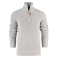 Grey Melange - Front - Harvest Mens Flatwillow Knitted Quarter Zip Fleece