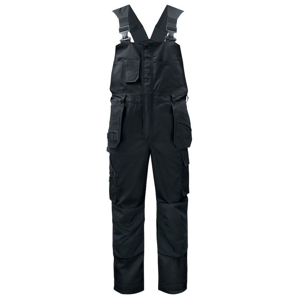 Black - Front - Projob Mens Bib And Brace Trouser