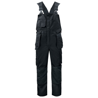 Black - Front - Projob Mens Bib And Brace Trouser