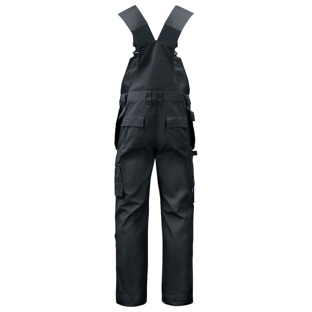 Black - Back - Projob Mens Bib And Brace Trouser