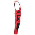 Red - Side - Projob Mens Bib And Brace Trouser