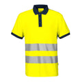 Yellow-Navy - Front - Projob Mens Hi-Vis Pique Polo Shirt