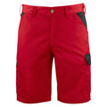 Red - Front - Projob Mens Contrast Panel Cargo Shorts