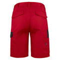 Red - Back - Projob Mens Contrast Panel Cargo Shorts
