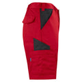 Red - Side - Projob Mens Contrast Panel Cargo Shorts