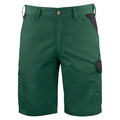 Forest Green - Front - Projob Mens Contrast Panel Cargo Shorts