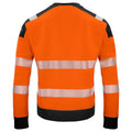 Orange-Black - Back - Projob Mens Hi-Vis Sweatshirt