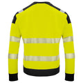 Yellow-Black - Back - Projob Mens Hi-Vis Sweatshirt