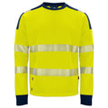 Yellow-Navy - Front - Projob Mens Hi-Vis Sweatshirt