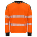 Orange-Black - Front - Projob Mens Hi-Vis Sweatshirt