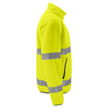 Yellow-Black - Side - Projob Mens Fleece Hi-Vis Fleece Jacket