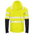Yellow-Black - Back - Projob Mens Hi-Vis Hooded Jacket