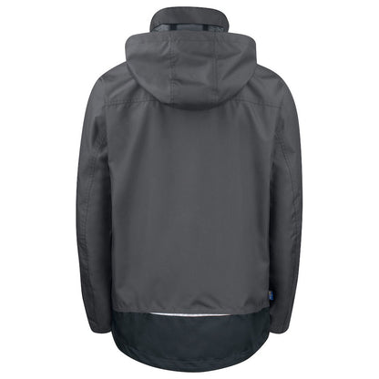 Grey - Back - Projob Mens Waterproof Jacket