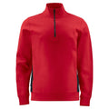 Red - Front - Projob Mens Half Zip Sweatshirt