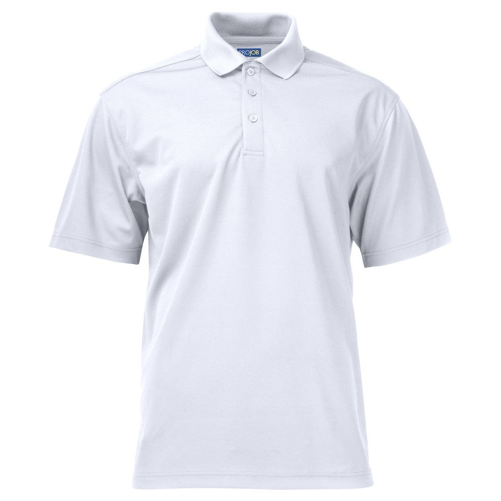 White - Front - Projob Mens Pique Polo Shirt