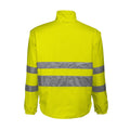 Yellow-Navy - Back - Projob Mens Hi-Vis Reversible Jacket