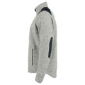 Grey Melange - Side - Projob Mens Heathered Fleece Jacket
