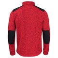 Red - Back - Projob Mens Heathered Fleece Jacket