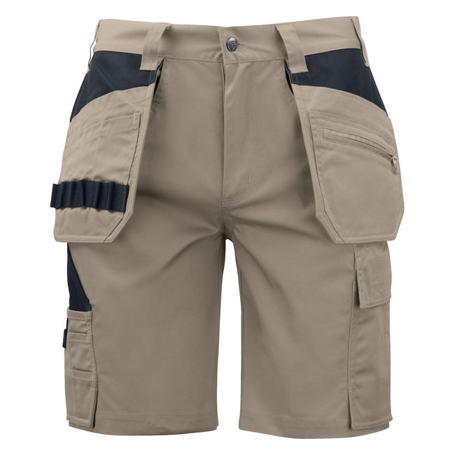Khaki Brown - Front - Projob Mens Work Shorts