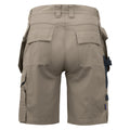 Khaki - Back - Projob Mens Work Shorts