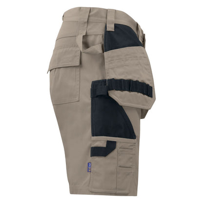 Khaki Brown - Side - Projob Mens Work Shorts