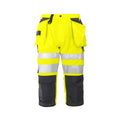 Yellow-Navy - Front - Projob Mens Pirate Hi-Vis Trousers