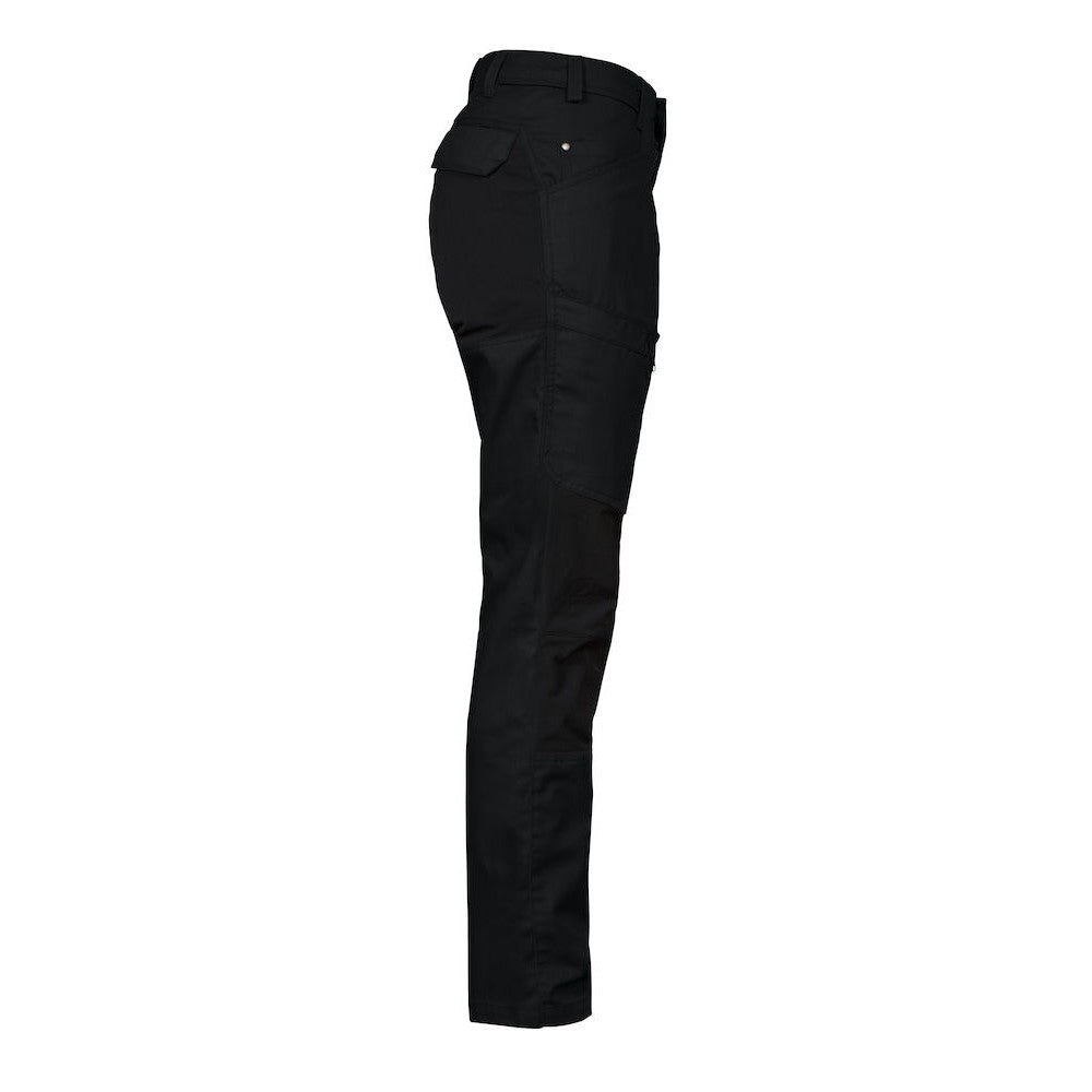 Black - Side - Projob Womens-Ladies Stretch Cargo Trousers