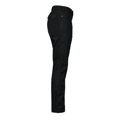 Black - Side - Projob Womens-Ladies Stretch Cargo Trousers