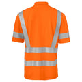 Orange - Back - Projob Mens Reflective Pique Polo Shirt