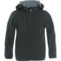 Black - Front - Clique Childrens-Kids Basic Soft Shell Jacket