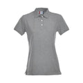 Grey Melange - Front - Clique Womens-Ladies Premium Melange Polo Shirt