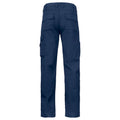 Navy - Back - Projob Mens Plain Cargo Trousers