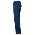 Navy - Side - Projob Mens Plain Cargo Trousers