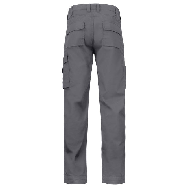 Grey - Back - Projob Mens Plain Cargo Trousers
