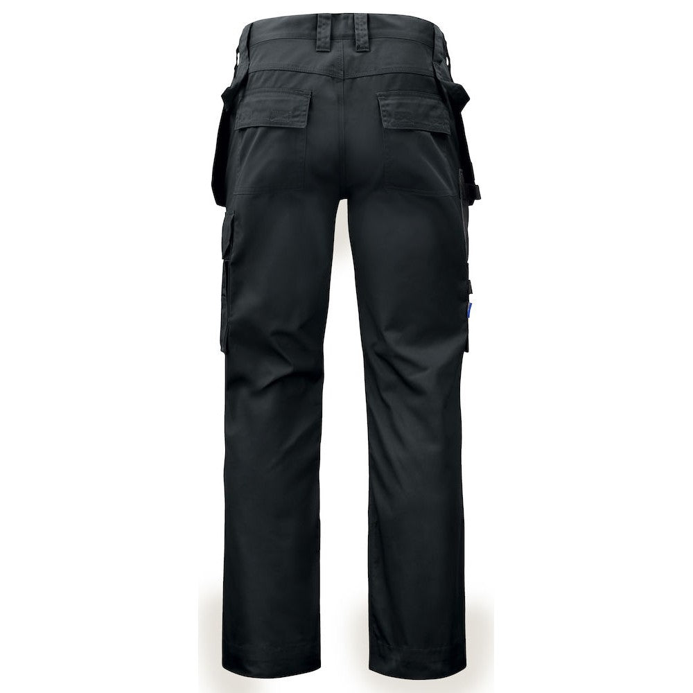 Black - Back - Projob Mens Cargo Trousers