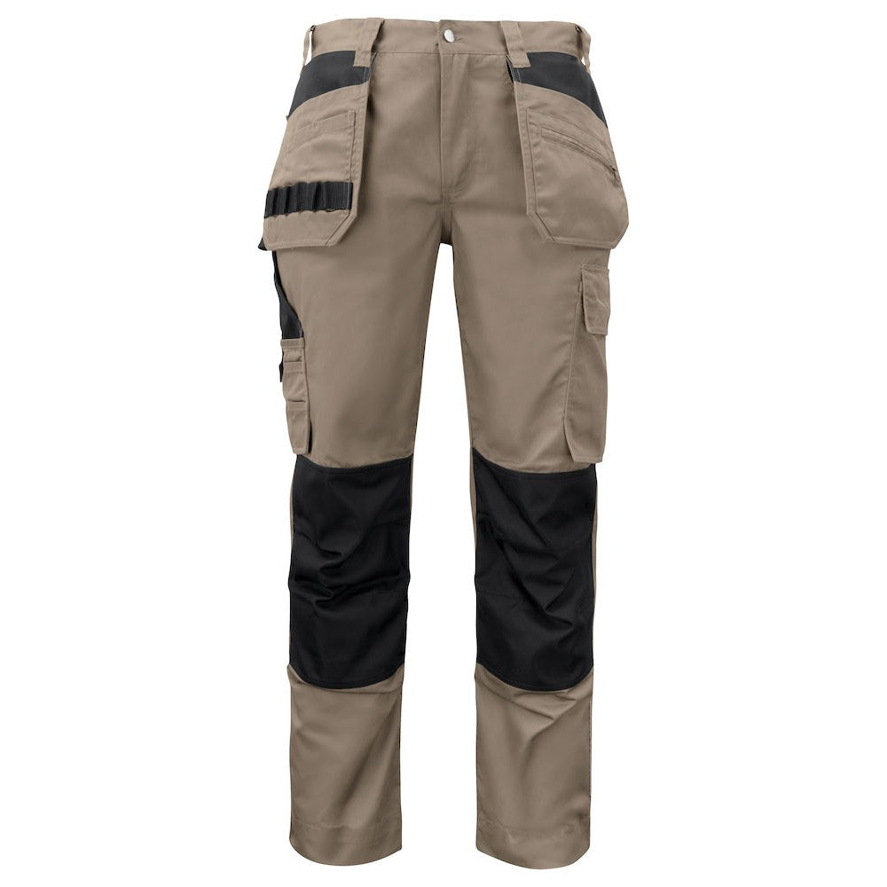 Khaki Brown - Front - Projob Mens Cargo Trousers