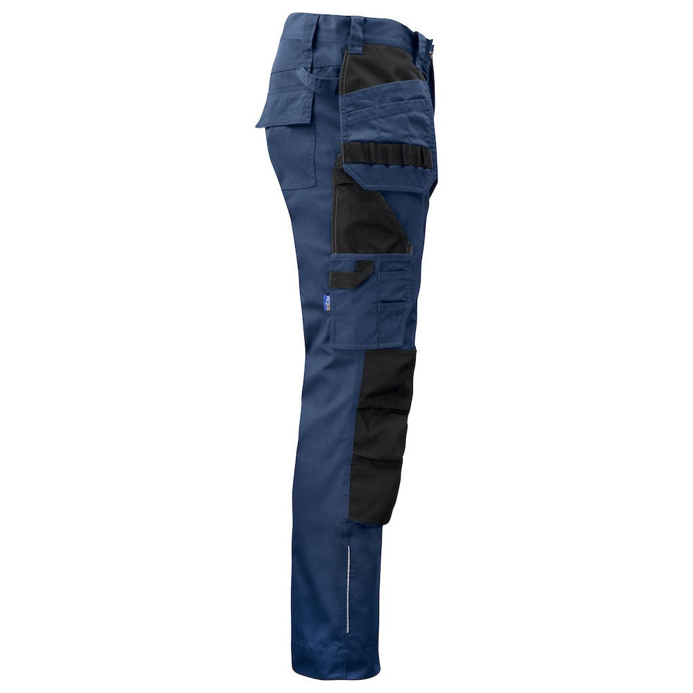 Navy - Side - Projob Mens Cargo Trousers