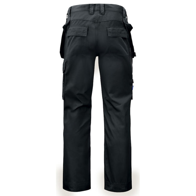 Black - Back - Projob Mens Cargo Trousers