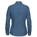 Blue - Back - James Harvest Womens-Ladies Jupiter Denim Look Shirt