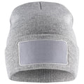 Grey Melange - Front - Clique Unisex Adult Hubert Patch Beanie