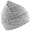 Grey Melange - Side - Clique Unisex Adult Hubert Patch Beanie