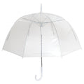 White - Front - Ladies-Womens Plain Transparent Dome Automatic Umbrella