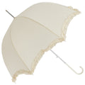 Ivory - Front - Womens-Ladies White Wedding Umbrella With Frill Trim